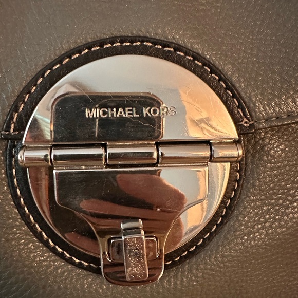 Michael Kors Dark Grey and Black Medium Handbag with Cross Body Strap - Picture 7 of 10